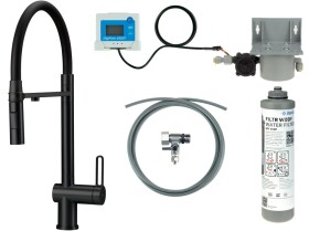 DEANTE - Magnetic baterie kuchyňská nero, se sadou pro filtraci vody, s elastickou hubicí; BRMFN75M