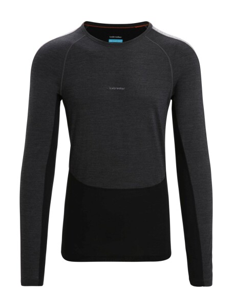 ICEBREAKER Mens 125 ZoneKnit LS Crewe, Jet Heather/Black/Metro Heather velikost: L