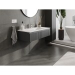 MEXEN/S - Rivel koupelnová skříňka 100 cm s umyvadlem Otis, 1 šuplík, reliéf , grafit mat/bílá mat 91A20-10023-1-BF66-W18M01
