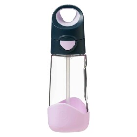 B.box Láhev na pití s brčkem 450 ml - indigo/růžová