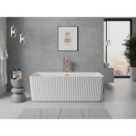 MEXEN/S - Nila volně stojící vana reliéf 170 x 75, bílá, sifon a přepad měď kartáčovaná 52841708000-65