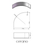 CERANO - Vana akrylátová Fiona - rohová - bílá - 140x140x42 - s čelním panelem a nožičkami CER-278674