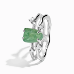 Royal Fashion rhodiovaný prsten SKA-R002-SILVER-GREENAPATITE Velikost: 6 (EU: 51-53)