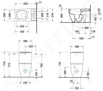 DURAVIT - ME by Starck WC kombi mísa, vario odpad, bílá 2172090000