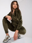 Khaki velurový set s mikinou Ilaria velikost: S