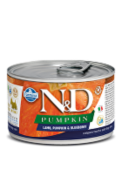 N&D DOG PUMPKIN Adult Lamb & Blueberry Mini 140g