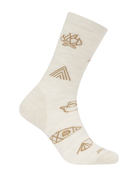 ICEBREAKER Wmns Lifestyle Ultralight Crew Camp Ess, Ecru Heather/Sand velikost: 41-43 (L)