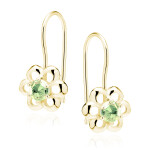 LUNICA Stříbrné květinkové náušnice GOLD GREEN 0714