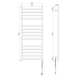 SAPHO - ESKINADO elektrický sušák ručníků, hranatý, 600x1500 130 W, nerez lesk ER450V