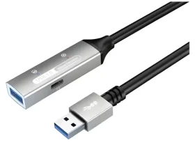 PremiumCord USB 3.2 repeater 15m / Prodlužovací kabel / Male-Female / 5Gbps / Aluminium (ku3rep15al)