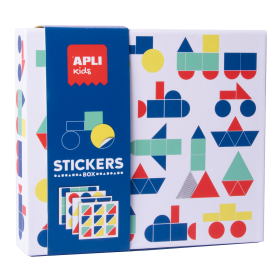 APLI edukační hra se samolepkami - Dopravní prostředky, geometrické tvary, 3+