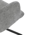 Židle jídelní, šedá látka, černý kov, otočný vratný mechanismus 90°/90° (L/P) - funkce reset