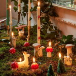 Meri Meri Svíčka muchomůrka Mini – set 6 ks, červená barva