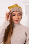 Fleecová čepice Bojana K265 beige+kiwi+camel UNI
