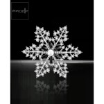 Vánoční brož Swarovski Elements Desireé - sněhová vločka, Stříbrná