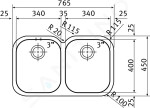 FRANKE - Armonia Dřez AMX 120, 765x450 mm, nerez 122.0120.019