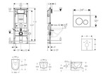 GEBERIT - Duofix Set předstěnové instalace, klozetu Oudee a sedátka softclose, tlačítko Sigma20, bílá/pozlacená SANI11CA3133