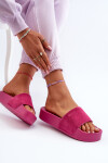 Dámské semišové skluzavky na platformě Big Star Fuchsia Velikost: 38