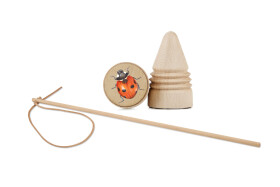 Dřevěná káča RETRO s bičíkem - Beruška