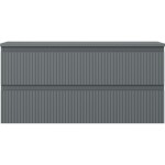 MEXEN/S - Rivel koupelnová skříňka pod umyvadlo 100 cm s deskou, 2 zásuvky, reliéf , grafit mat 91A20-10047-2-BFFC66