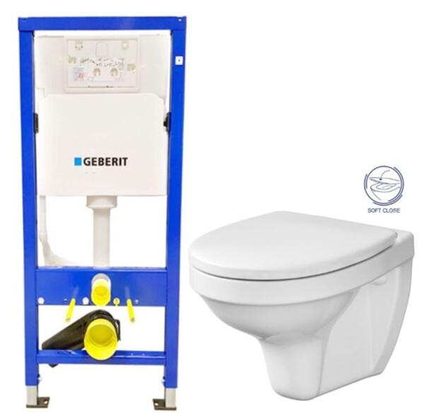 GEBERIT DuofixBasic bez tlačítka + WC CERSANIT DELFI + SOFT SEDÁTKO 458.103.00.1 X DE2