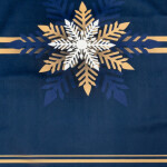 DumDekorace Vánoční štola v modré barvě se zlatým vzorem sněhových vloček