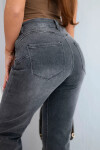 Dámské jeansové kalhoty CZP8170 grafitové - Kesi S