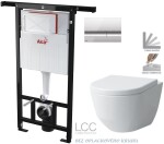 ALCADRAIN Jádromodul - předstěnový instalační systém s chromovým tlačítkem M1721 + WC LAUFEN PRO LCC RIMLESS + SEDÁTKO AM102/1120 M1721 LP2