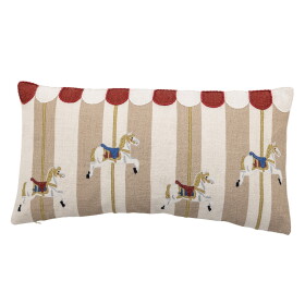 Bloomingville Dekorativní polštář Merry-go-round 60 × 30 cm, béžová barva, textil