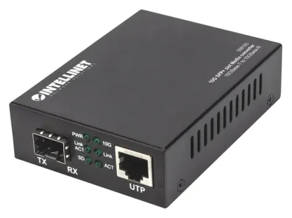 Intellinet 10G Medienkonvertor RJ45-SFP+ / Konvertor médií / 1x RJ-45 / 1x SFP+ / 10 Gbit/s / IEEE 802.3u (508193)