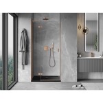 MEXEN/S - Mist-H L sprchové dveře křídlové levé 105, transparent, měď kartáčovaná 8A5L-105-000-65-00-L