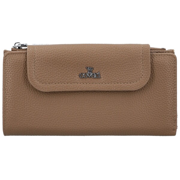 Trendy dámská koženková peněženka Coveri Elaya, tmavě béžová