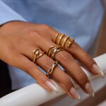 ELENYS Serpenta – pozlacený prsten 18K žluté zlato Velikost: 7 (EU: 54-56)