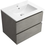 CERANO Koupelnová skříňka Carole + keramické umyvadlo Todo - betonově šedá - 61x50x46,5 cm
