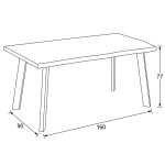 Jídelní stůl 160x90cm, mdf, šedý dub, HT-F4516 GREY