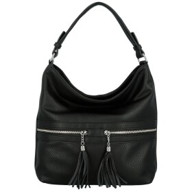 Trendy dámská koženková kabelka na rameno Birgit, černá