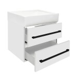 Koupelnová skříňka s umyvadlem a černou úchytkou SAT Cube Way 60x53x46 cm bílá lesk CUBE46C602BISATCW CUBE46C602BISATCW