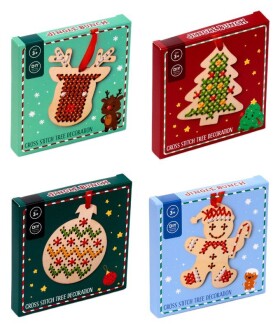 Dekorace - DIY vánoční ozdoba vyšívání Festive Friends