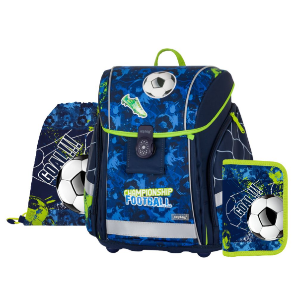 Školní batohový 3-dílný set KARTON P+P PREMIUM LIGHT - Fotbal
