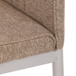 Židle jídelní, béžová látka, šedé kovové nohy