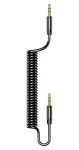 USAMS SJ256YP01 černá / Audio kabel / 3.5mm Jack / Spirálový design / 1,2 m / Pozlacené konektory (SJ256YP01)