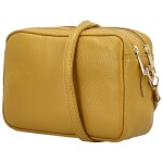 Módní dámská kožená crossbody kabelka Elpida, žlutá