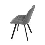 Židle jídelní, šedá látka, nohy černý kov