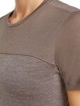 Dámské merino triko s krátkým rukávem ICEBREAKER Wmns 125 Cool-Lite Sphere III SS Tee Colour Block, Porcini Hthr/Porcini/Cb velikost: S
