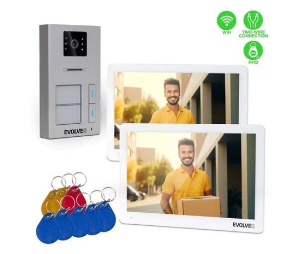 EVOLVEO DoorPhone 20-2W - 2 drátový videotelefon s aplikací pro dvě domácnosti a 32GB pamětí EDF_547181