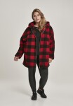 Dámská bunda Sherpa Oversized Check kapucí vypalovaná/blk