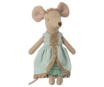 Maileg Myší princezna na hrášku Big Sister Mouse, růžová barva, béžová barva, papír, textil