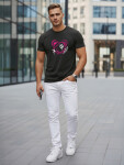 Pánské bavlněné tričko s potiskem ve stylu graffiti, černé, FashionStreet NX0136R M