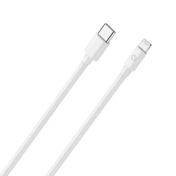 RealPower Lightning kabel bílá / Datový a nabíjecí kabel / USB-C na Lightning / 2 m / MFI certifikace (385242)