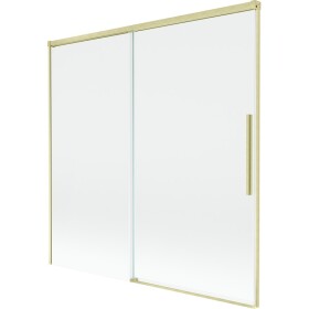 MEXEN/S - Rox vanová zástěna 2-křídlová posuvná 160 x 150, transparent, zlatá kartáčovaná 8C9-160-001-55-00